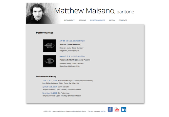 Screenshot of matthewmaisano.com